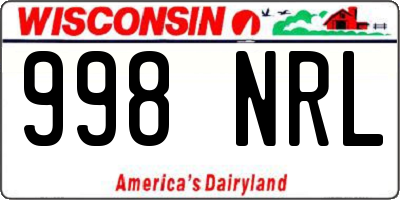 WI license plate 998NRL