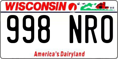 WI license plate 998NRO