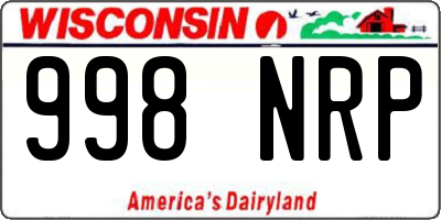 WI license plate 998NRP