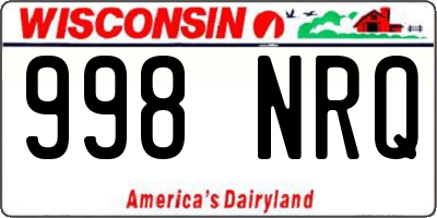 WI license plate 998NRQ