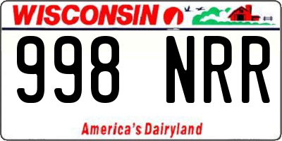 WI license plate 998NRR