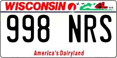 WI license plate 998NRS