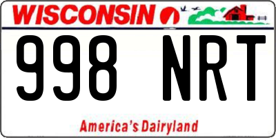 WI license plate 998NRT