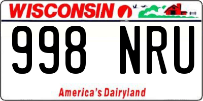 WI license plate 998NRU