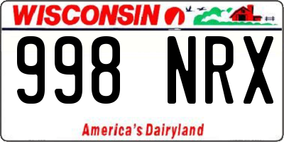 WI license plate 998NRX