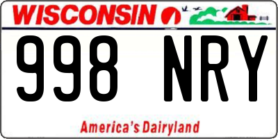 WI license plate 998NRY