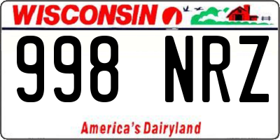 WI license plate 998NRZ