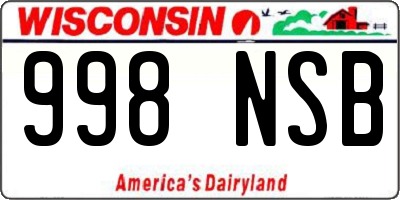 WI license plate 998NSB