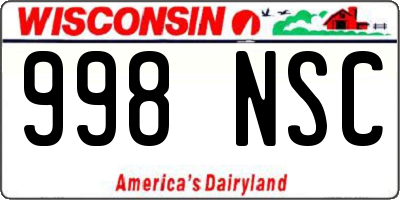 WI license plate 998NSC