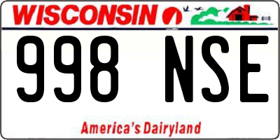 WI license plate 998NSE