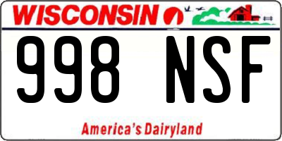 WI license plate 998NSF