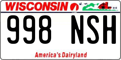 WI license plate 998NSH