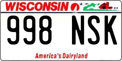 WI license plate 998NSK