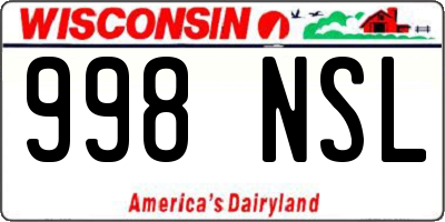 WI license plate 998NSL