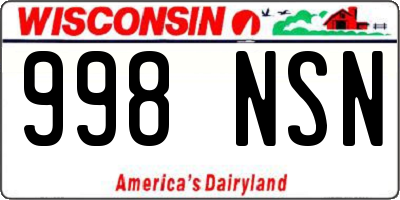 WI license plate 998NSN