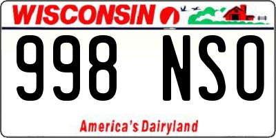 WI license plate 998NSO