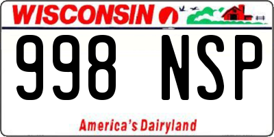 WI license plate 998NSP