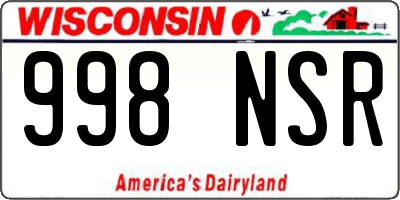 WI license plate 998NSR