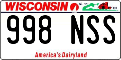 WI license plate 998NSS