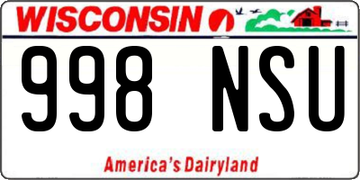 WI license plate 998NSU