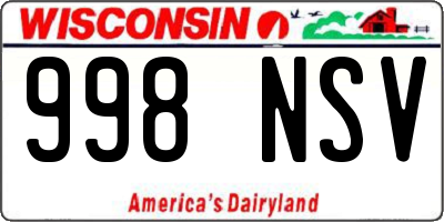 WI license plate 998NSV