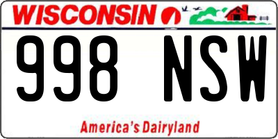 WI license plate 998NSW