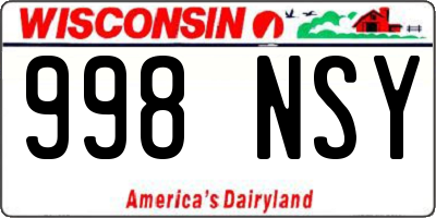 WI license plate 998NSY