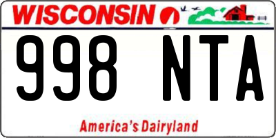WI license plate 998NTA