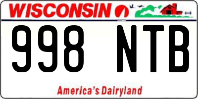 WI license plate 998NTB
