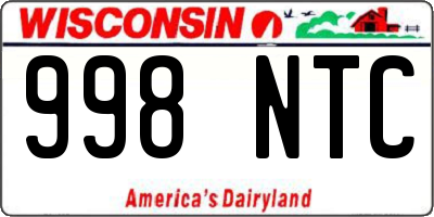WI license plate 998NTC