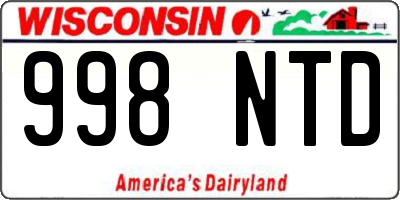 WI license plate 998NTD