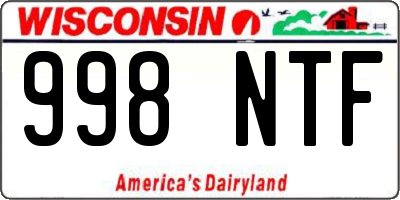 WI license plate 998NTF