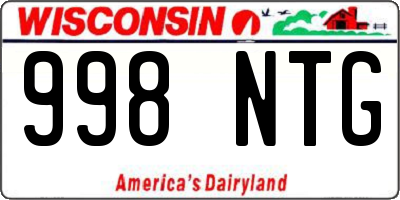 WI license plate 998NTG