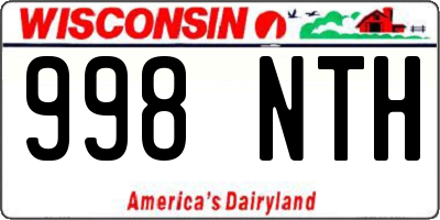 WI license plate 998NTH