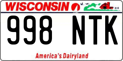 WI license plate 998NTK