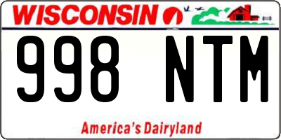 WI license plate 998NTM