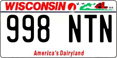 WI license plate 998NTN