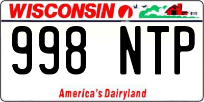 WI license plate 998NTP