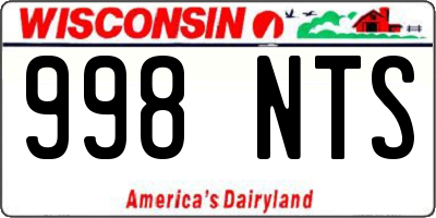 WI license plate 998NTS