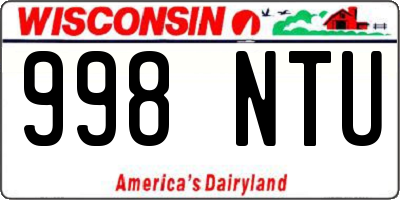 WI license plate 998NTU