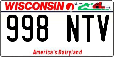 WI license plate 998NTV