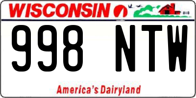 WI license plate 998NTW