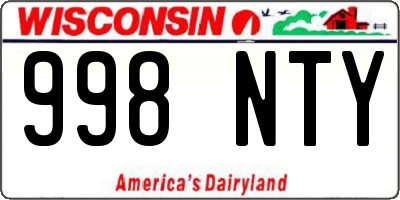 WI license plate 998NTY
