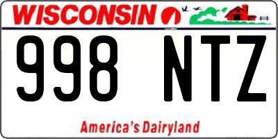 WI license plate 998NTZ