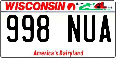WI license plate 998NUA