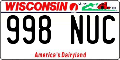 WI license plate 998NUC