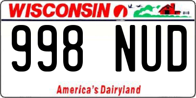 WI license plate 998NUD