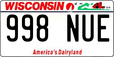 WI license plate 998NUE