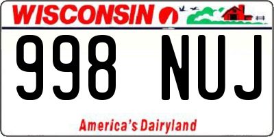 WI license plate 998NUJ