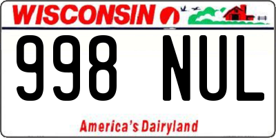 WI license plate 998NUL
